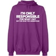 thumbnail image 2 of OXI Hoodie Sweatshirt - I'm Only Responsible, Basic Casual Hoodie for Men's and Women Fleece Hoodie Long Sleeve - Purple Large, 2 of 3