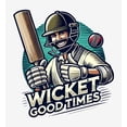 thumbnail image 2 of Cricket Sports Wicket Good Time Adult White Crew Neck Long Sleeve Tee-Medium, 2 of 6