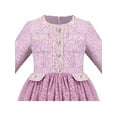 thumbnail image 6 of Girls Dress Purple Pearl Pocket Sequin Vintage Elegant Xmas Long Sleeve 6 Years, 6 of 8