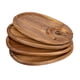 thumbnail image 3 of Juego de 4 platos para aperitivos, tabla de quesos, madera, ligero y portátil, con soporte para bebidas. Oval, 3 of 9