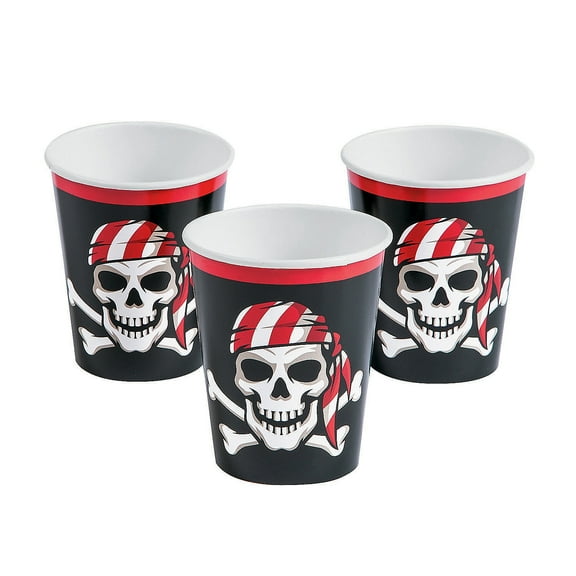 Pirate 9Oz Cups - Party Supplies - 8 Pieces