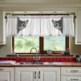 thumbnail image 3 of Yayeee Kitchen Curtains Tier Set of 2 Light Filtering 57"x24" Over Sink Window Panels, Black Cute Cat, 3 of 7
