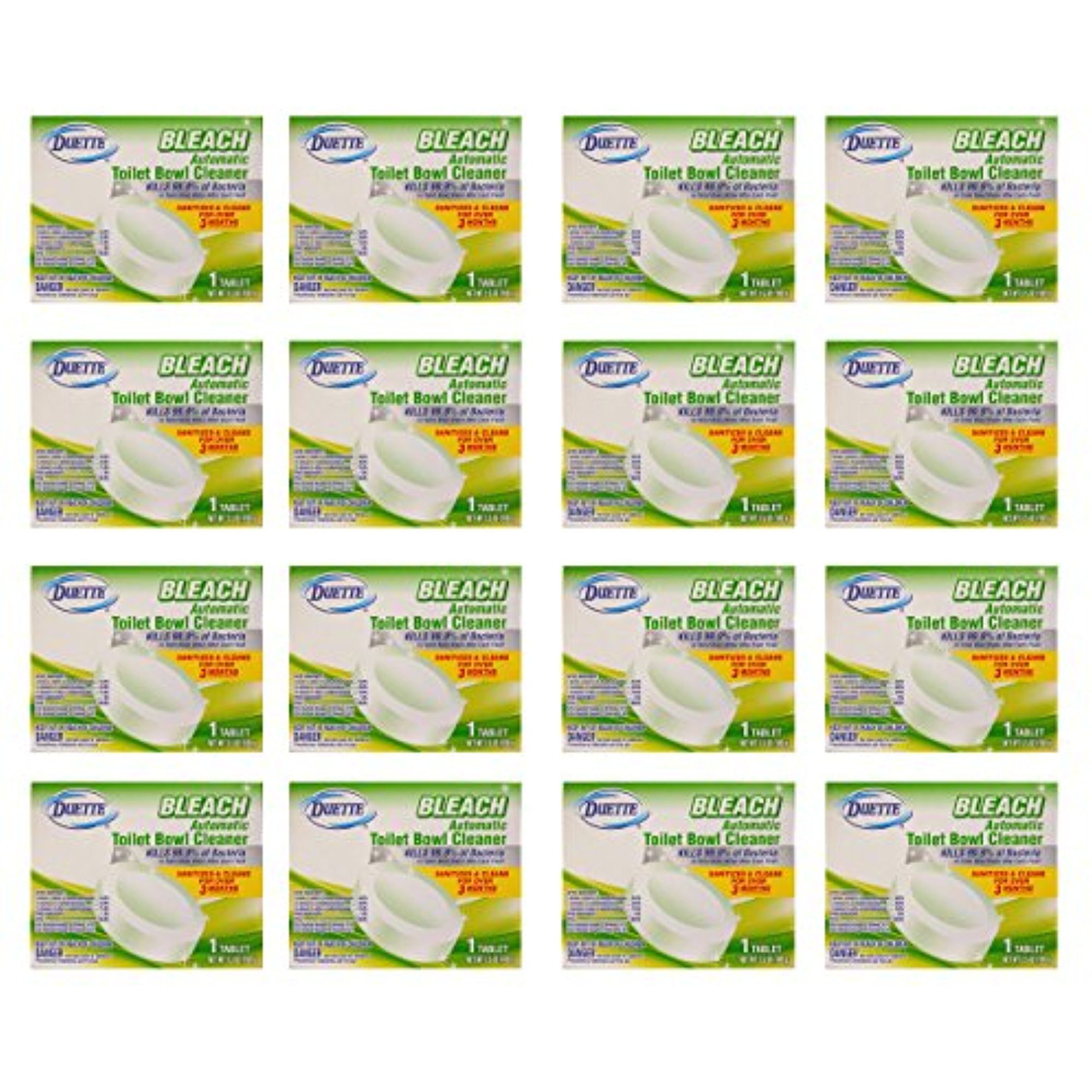 Set of 16 Duette Automatic InTank Bleach Toilet Bowl Cleaner TabsEach