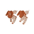 thumbnail image 2 of RUINIXCW Western Baby Boy Cowboy Outfit My First Rodeo Newborn Baby Boy Hospital Coming Home Clothes Infant Highland Cow Print Long Sleeve Romper and Pants Hat Set, 2 of 9