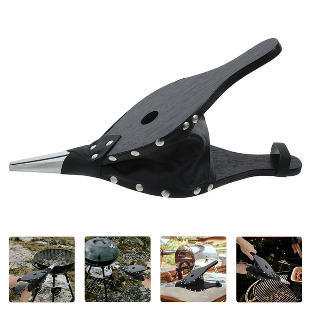 HONMEET Fire Blower for Camping Fire Blower Pipe Durable Compact Design Black 1Set