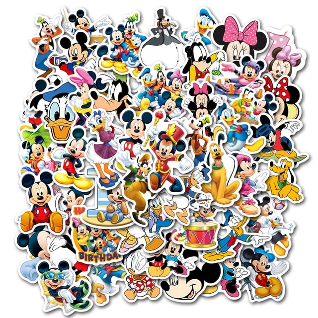 10/30/50Pcs/lot Disney Mickey Mouse Stickers no repeating pull bar box guitar personalized graffiti cartoon Kids sticker ToyChina Gao Jinjia LED