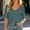 Dark Green, variant on Womens Tshirts Solid Elbow-Length Sleeve V Neck Loose Breathable Top Womens Blouses Blue XL