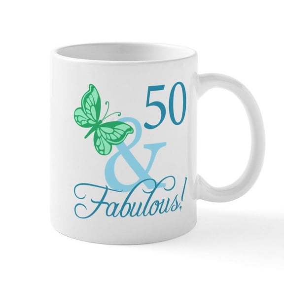 CafePress - Fabulous 50Th Birthday Mug - 11 oz Ceramic Mug - Novelty Coffee Tea Cup