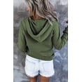 thumbnail image 3 of Womens Hoodies Sweater Button Collar Drawstring Hooded Pullover Sweatshirt Knit V Neck Casual Long Sleeve Fall Tops Shirts with Pockets, 3 of 4