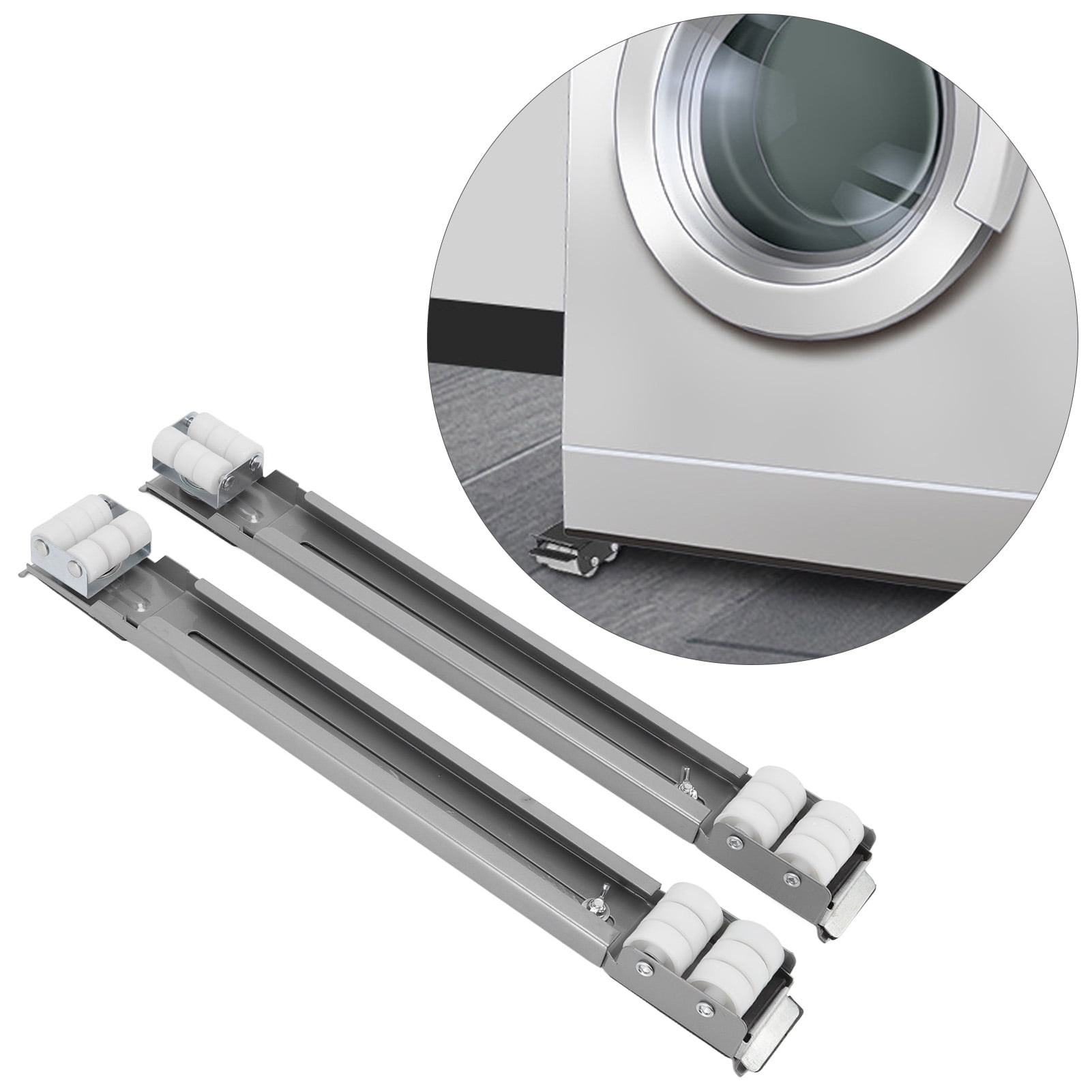 NFTIGB Extensible Appliance Roller 661 LBS Load Bearing Universal Wheel Base for Washing Machines Refrigerators Dryers Dishwashers Heavy Objects Silver (17.7-27.6 in / 45-70 cm)