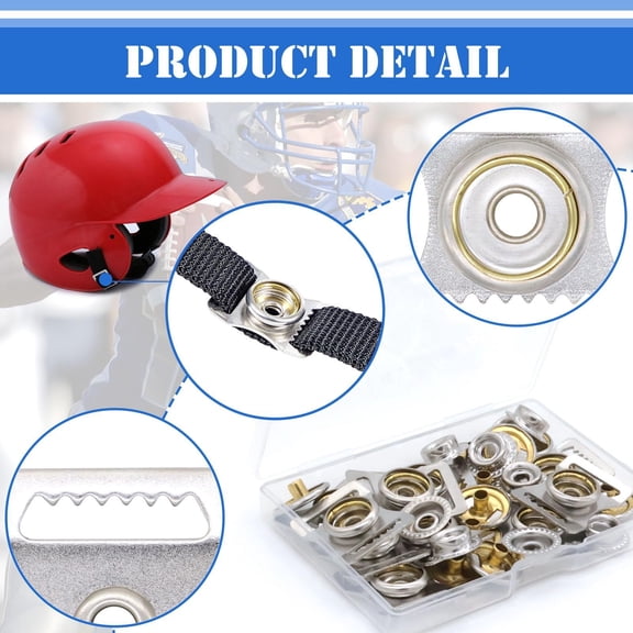 10Pcs Baseball Helmet Chin Strap Repair Kit With Stainless Steel Buckles, Adjustable Webbing & Durable Fasteners For Sports Helmet Maintenance