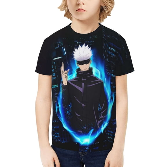 Jujutsu Kaisen Satoru Gojo Kids T-Shirt 3d Printed Graphic T-Shirts Boys And Girls Short Sleeve Shirts For Youth Kids X-Small