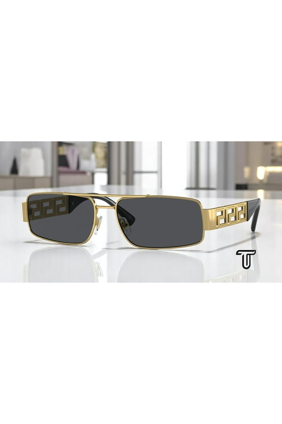 VE2257 100287 Gold Dark Grey 60 mm Men's Sunglasses