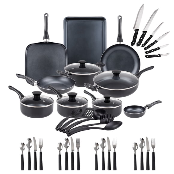 Bateria De Cocina Con Revestimiento Antiadherente Juego De Ollas Incluye 42 Piezas Set De Ollas Y Sartenes Con mangos Ergonomicos