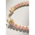 thumbnail image 3 of 14K gold plated pink sapphire lab grown Round tennis bracelet pink sapphire birthstone bracelet gemstone jewelry best friend gift, 3 of 3