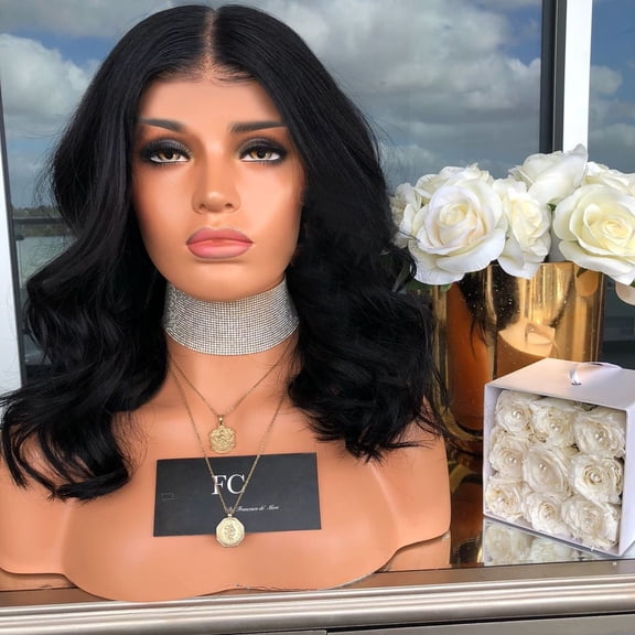 UTOURS Brazilian Virgin Hair Full Lace Cap Band Human Hair Wigs For Black Women Women's Fashion Wig Black Synthetic Hair Long
