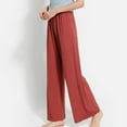 thumbnail image 2 of Defitshape Women's Pajama Bottoms Soft Lightweight Elastic Waist Sleep Pants Pj Straight Leg Solid Drawstring Vermillion X-Large, 2 of 4