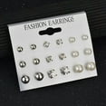 thumbnail image 6 of DaXi 18 Pairs Women Rhinestone Faux Pearl Ear Stud Earrings Set Jewelry Gift-Gold, 6 of 8