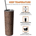 thumbnail image 5 of 20oz Insulated Tumbler with Lid and Straws - Stainless Steel Double Vacuum Leopard Coffee Tumbler for Home, Office, Party, 5 of 6
