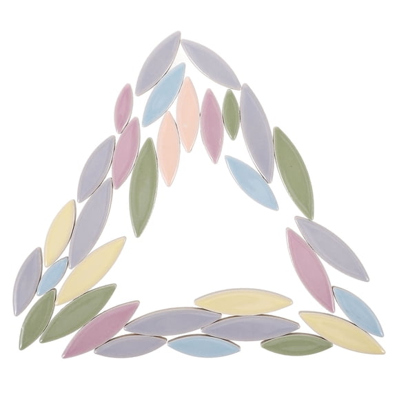 SEWCHICS 1 Set Mosaic Tiles Handmade Ceramic Petal-shaped Decorative Material Craftsmen