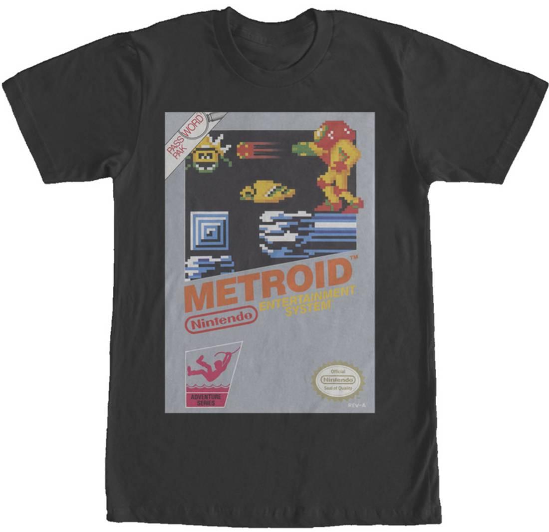 Metroid Vintage NES Apparel TShirt Black