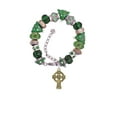 thumbnail image 2 of Goldtone Large Celtic Cross Green Christmas Bead Bracelet, 2 of 4