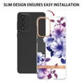 thumbnail image 3 of SaniMore for Samsung Galaxy A33 5G Case, Flexible TPU Magnetic Cover Support Wireless Charging Slim Flower Grass Pattern Shockproof Protective Shell for Ladies Women Girls, Purple Flowers, 3 of 9
