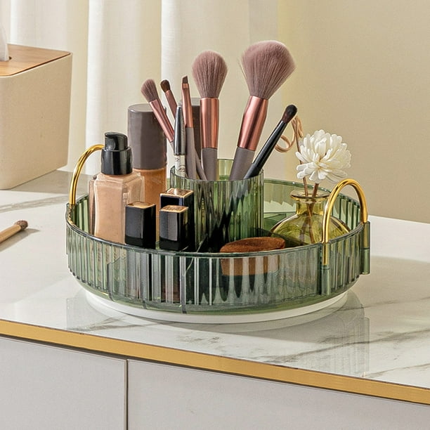 Estantería de Toiletries, Rotatoria de Maquillaje, Armario de Skincare, Pequeña, Organizadora de Labiales, Metal, 2-Niveles, para Dormitorio, Estético, Resistente, Moderna