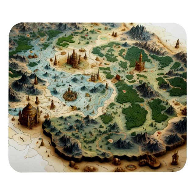 Alfombrilla de ratón con estampado de mosaicos de mapas: superficie lisa, acolchado grueso y diseño ergonómico para juegos y uso en la oficina.