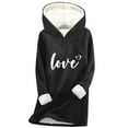 thumbnail image 3 of YueHuiYing Fashion Women's Thickened Warm Pullover Fashionable Casual Long Sleeved Hooded Sweatshirt, 3 of 3