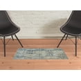 thumbnail image 2 of 2' X 3' Green Blue And Ivory Abstract Power Loom Distressed Stain Resistant Area Rug, 2 of 8