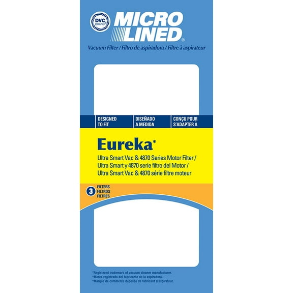 3 DVC 3 Pack Eureka Ultra Smart Vac Motor Filter Fits 4870 Series, Compatible with Part # 70082 Vacuum Cleaner Filters