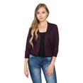 thumbnail image 5 of G-Style USA Women's 3/4 Sleeve Open Front Cropped Cardigan Sweater (S-XL), 5 of 7