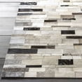 thumbnail image 2 of Surya Trail TRL-1120 96x96" Square Modern Leather Area Rug in Light Gray/Black, 2 of 4