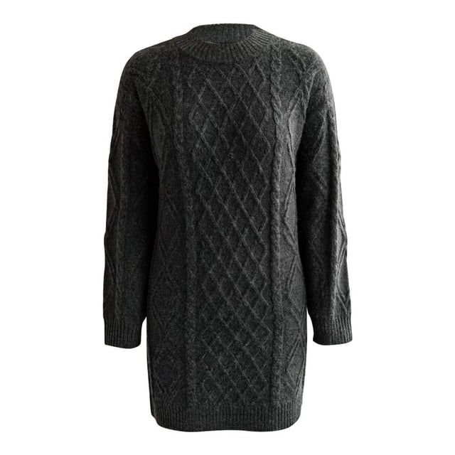 Vestido George para Mujer, con Cuello Redondo, Textura Tejida Trenzado Verde Talla M