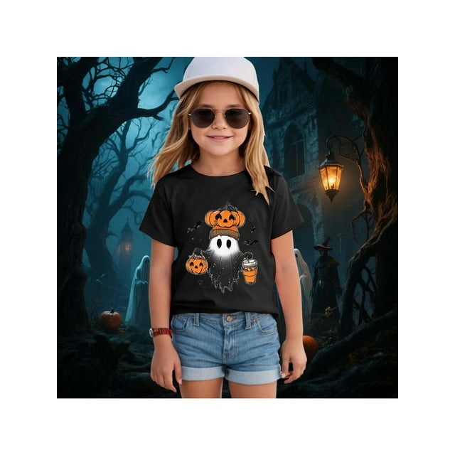 Baby Halloween Shirt Pumpkin Print Short Sleeve T-Shirt Kid Boy Girl Casual Tee Tops