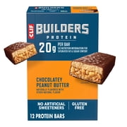 CLIF BUILDERS Protein Bars, Chocolatey Peanut Butter Flavor, Gluten Free Bars, 12ct