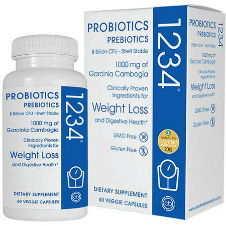 Les probiotiques prébiotiques 1234 Dietary Supplement Veggie Capsules, 60 count