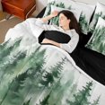 thumbnail image 4 of Manfei Teens Smoky Jungle Bedding Comforter Set 7-Piece,Green White King Bedding Sets,Botanical Plants Ultra Soft Bed Sheets,Microfiber Bedroom Decor,Reversible, 4 of 8
