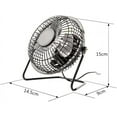 thumbnail image 5 of USB Metal Desk Fan, Bexikou 4 inch Quiet Mini Desktop Cooling Fan with Adjustable Head for Home, Office and Travel-Black, 5 of 9
