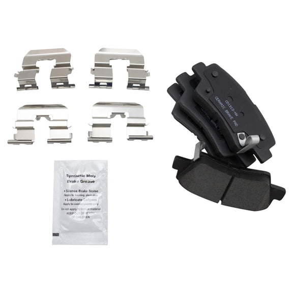 TRQ Rear Posi Ceramic Brake Pad Kit w/ Shims for Azera Sonata Soul Amanti BFA73209 Fits select: 2010-2013 KIA SOUL, 2009-2010 HYUNDAI SONATA