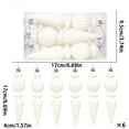 thumbnail image 3 of Beautynvta 6 Pcs Christmas Tree Ornaments, Velvet Cone Shaped Hanging Ornaments for Christmas Tree, Flocked Shaped Christmas Balls for Christmas Party Decorations, 6.69"x1.57"x1.57", White, 3 of 5
