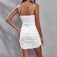 thumbnail image 5 of Mini vestido ajustado con cordón de tirantes de color sólido de verano a la moda para mujer Pompotops  ghjkhdj4096, 5 of 5