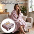 thumbnail image 5 of THOPBPRK Cozy Thickened Plush Throw Blanket Warm Soft Wrap for Nap Travel Airplane Sofa Shawl Dual Use Lightweight Portable Thermal Cover, 1Pcs Beige, 5 of 7