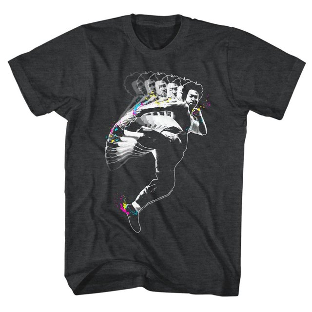 Bruce Lee T-Shirt pour Adulte Noir Chiné « Splat Kick » 2Xlt