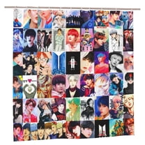 Kpop Bts Bathroom Shower Curtain,Bath Curtains Durable Waterproof Bath Curtain With 12 Hooks,72x72in, Adluts Girls Boys Bathroom Decor House Gifts