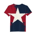 thumbnail image 5 of Gamivast 4Th of July Patriotic T Shirt for Kids USA American Flag Short Sleeve Crewneck Color Block Design Casual Summer Tops, 5 of 5