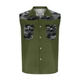 thumbnail image 5 of VBTAPA Cargo Shirts for Men Casual Summer Sleeveless Button Down Shirt Summer Beach Vacation Tank Tops Camo Hiking Shirts with Multi-Pockets Limited Time Sales Green XL, 5 of 6