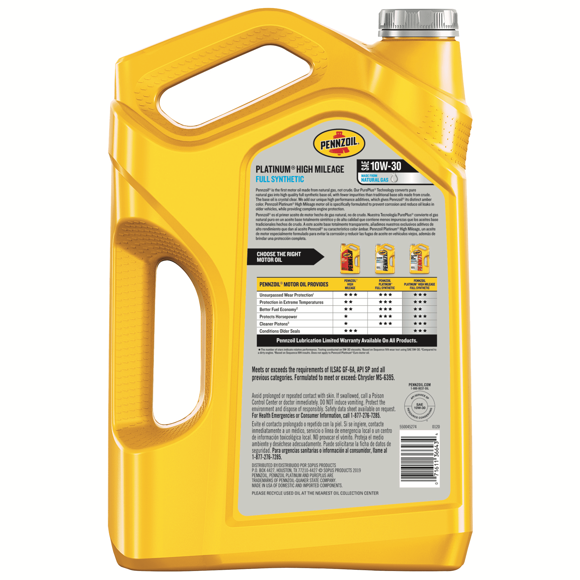  Pennzoil 550022687 Platinum Full Synthetic 10w30