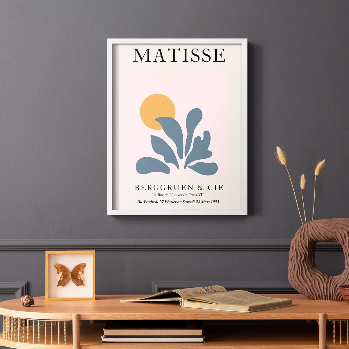 Matisse DVIII Framed Print in White Solid Wood Framed Print No Nail Hanging